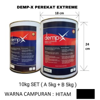 DEMP-X Perekat Extreme 10kg SET ( A 5kg + B 5kg ) , Warna : Hitam